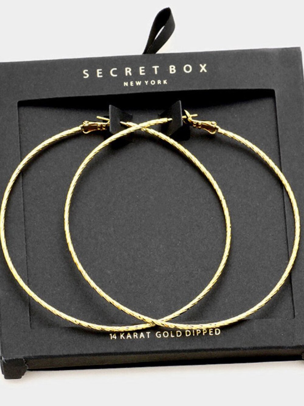 Textured Gold Hoop Earrings - 14K Gold Dipped Medium Hoops